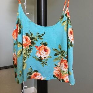 CROPPED FLORAL TANK TOP